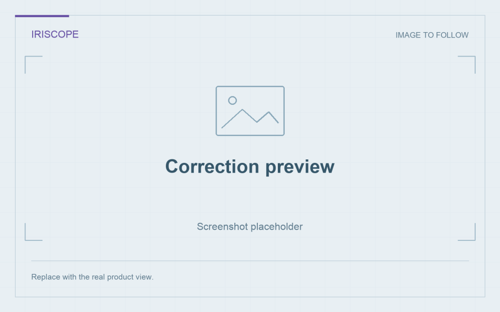 Screenshot placeholder: Correction preview